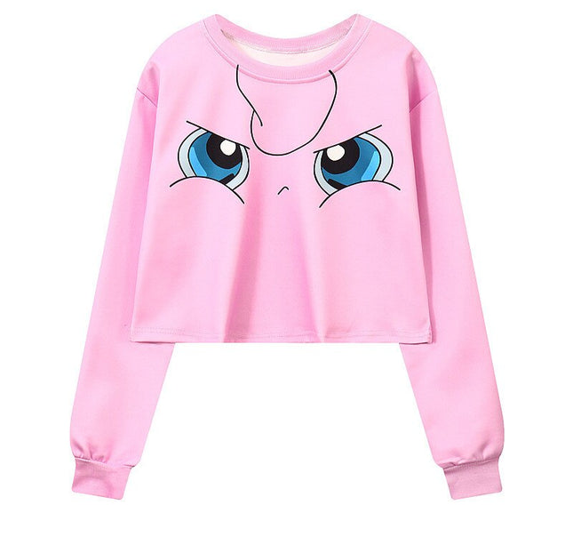 Women Pink Cute Short Sleeve Student  Sweatshirt
