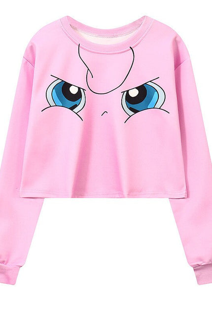 Women Pink Cute Short Sleeve Student  Sweatshirt