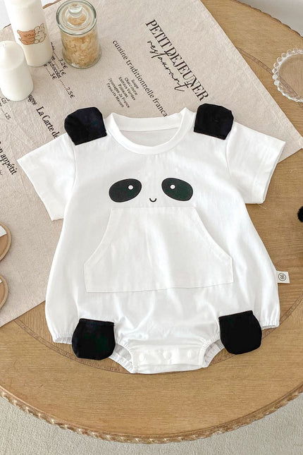 Summer Arrival Baby Girls Cute Panda Pattern Short Sleeves bodysuit