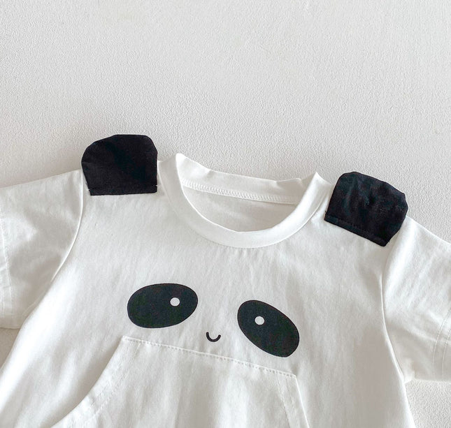 Summer Arrival Baby Girls Cute Panda Pattern Short Sleeves bodysuit