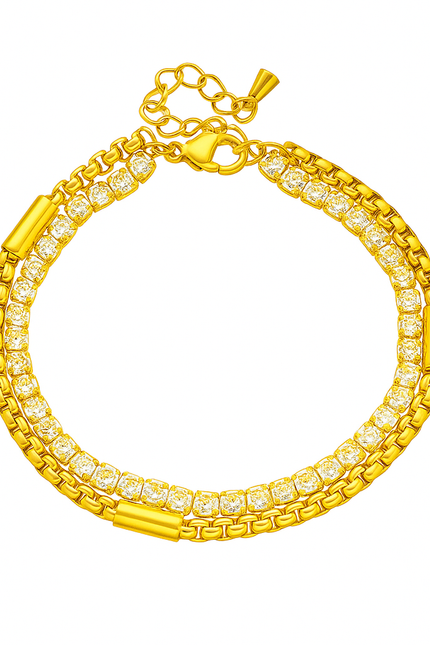 Elegant Double-Layer Diamond Bracelet